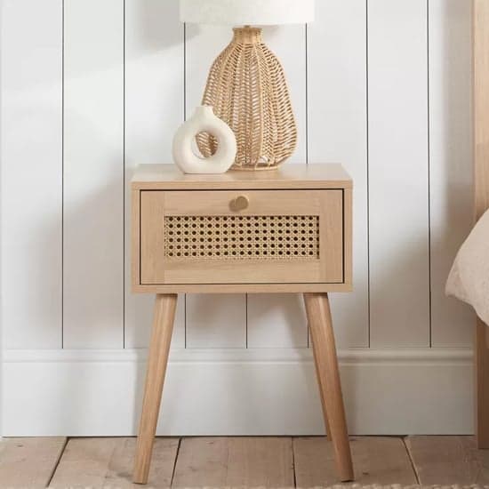 Coralie Wooden Bedside Cabinet With 1 Drawer In Oak_1