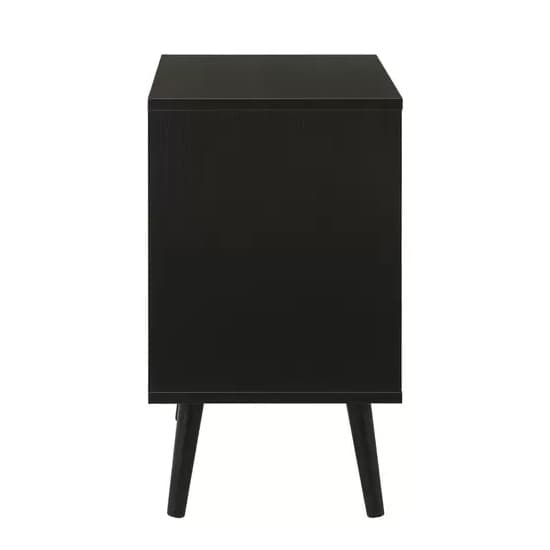 Coralie Wooden Bedside Cabinet With 2 Drawers In Black_5