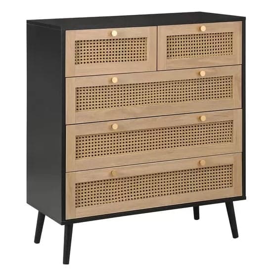 Coralie Wooden Chest Of 5 Drawers In Black_2