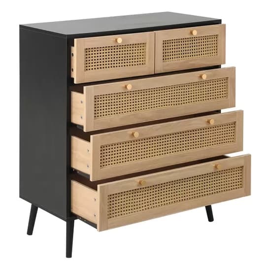 Coralie Wooden Chest Of 5 Drawers In Black_3