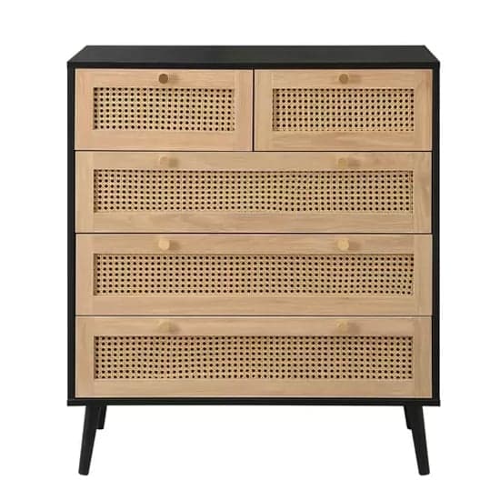Coralie Wooden Chest Of 5 Drawers In Black_4