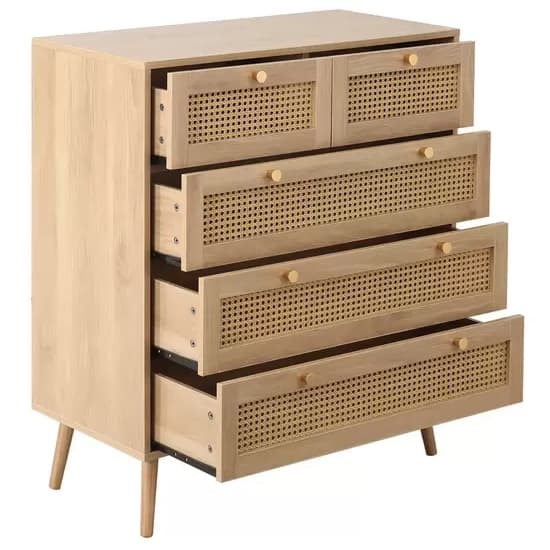 Coralie Wooden Chest Of 5 Drawers In Oak_3
