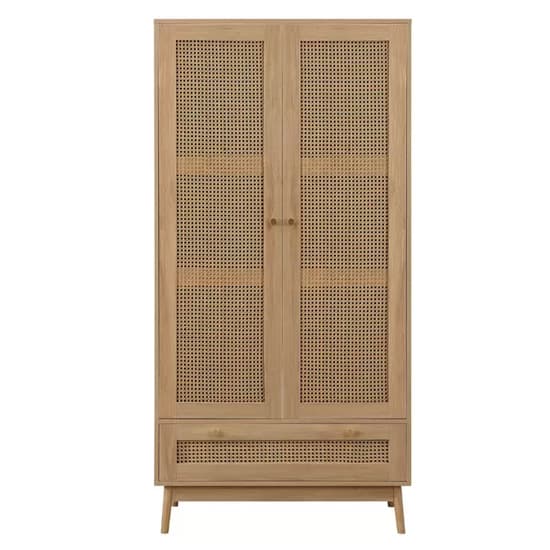 Coralie Wooden Wardrobe With 2 Doors And 1 Drawer In Oak_3