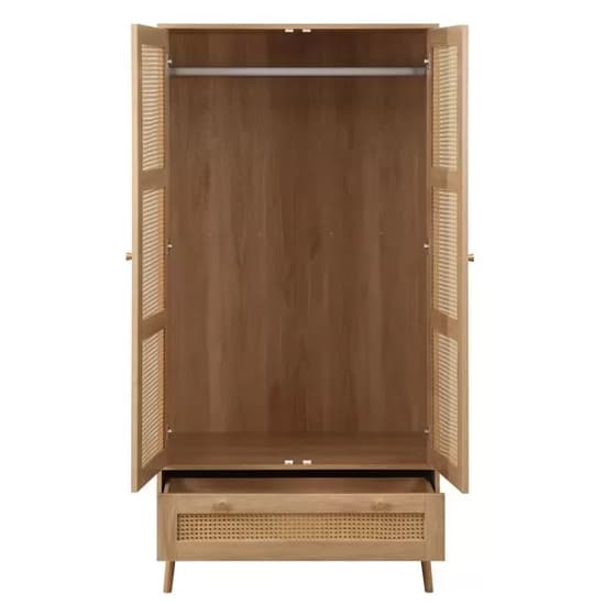 Coralie Wooden Wardrobe With 2 Doors And 1 Drawer In Oak_4