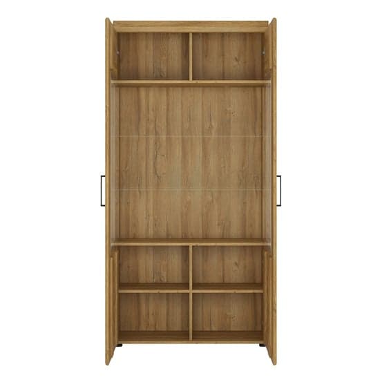 Corco LED Tall Wide 2 Doors Display Cabinet In Grandson Oak_3