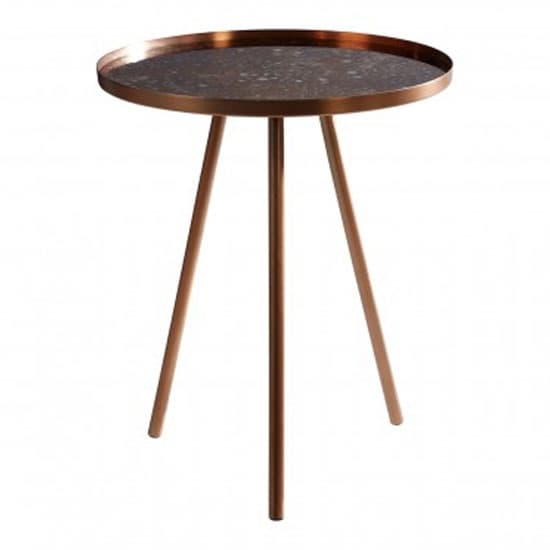 Cordue Glass Top Side Table In Matte Copper_1