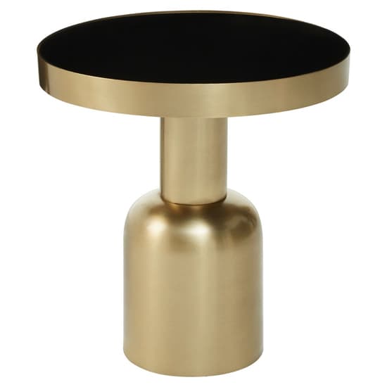 Cordue Round Large Black Glass Top Side Table With Gold Base_2