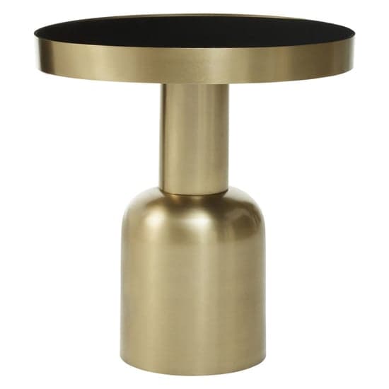 Cordue Round Large Black Glass Top Side Table With Gold Base_1
