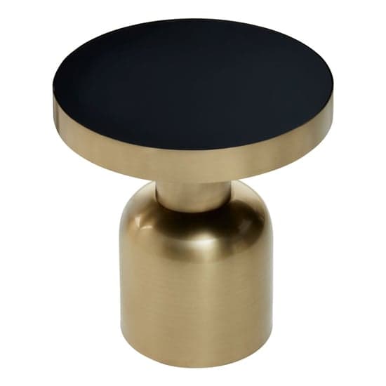 Cordue Round Small Black Glass Top Side Table With Gold Base_3
