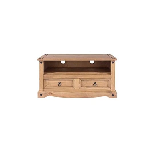 Consett TV Stand In Antique Wax Finish With Two Drawers_2