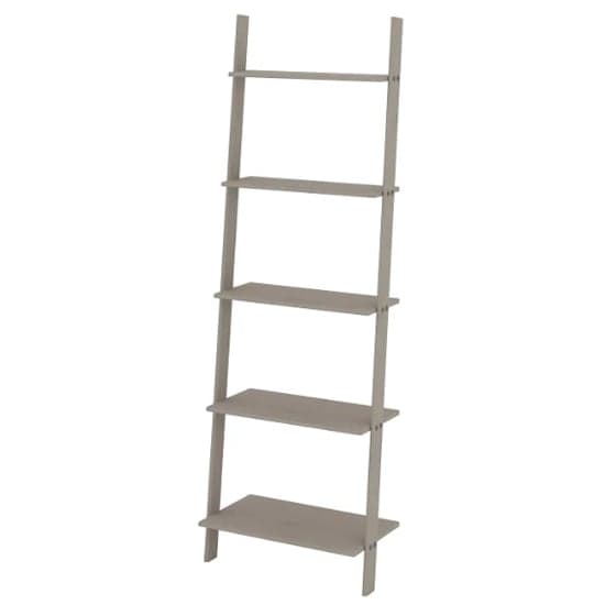 Consett Wooden Ladder Shelving Unit In Grey Washed Wax_3