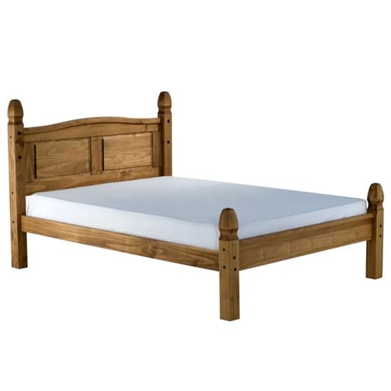 Corina Wooden Low End Double Bed In Waxed Pine_2