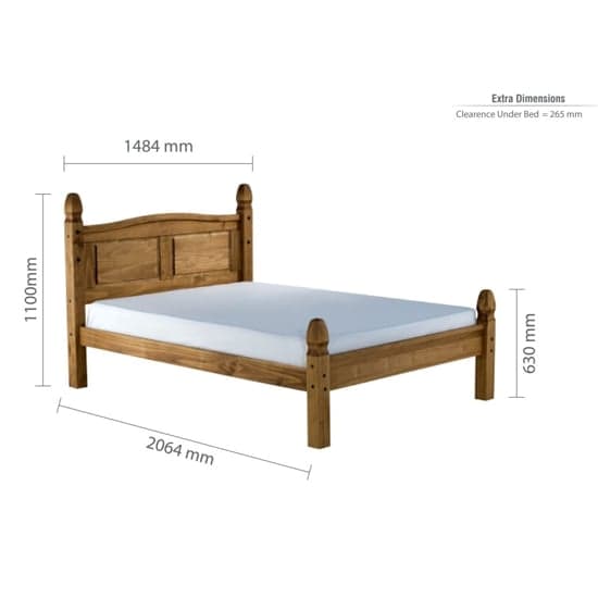 Corina Wooden Low End Double Bed In Waxed Pine_3