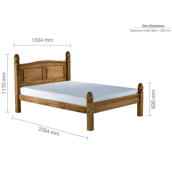 Corina Wooden Low End Small Double Bed In Waxed Pine_3