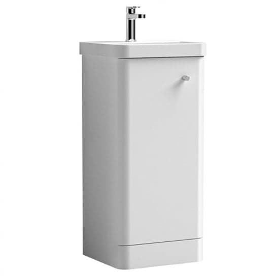 Corinth 40cm Floor Vanity Unit With Basin In Gloss White_2