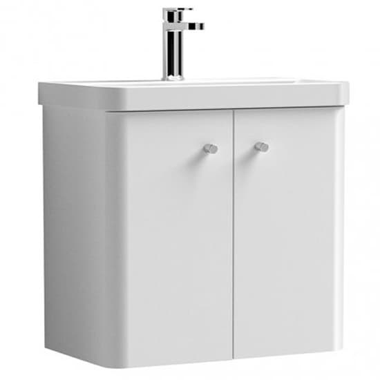Corinth 60cm Wall Vanity Unit With Basin In Gloss White_2