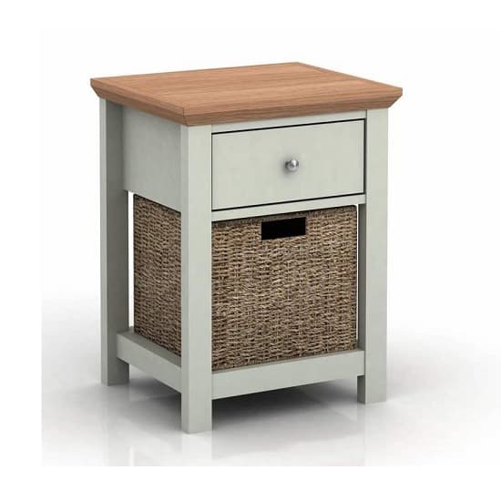 Cotswolds Wooden Lamp Table With 1 Drawer In Grey And Oak Furniture