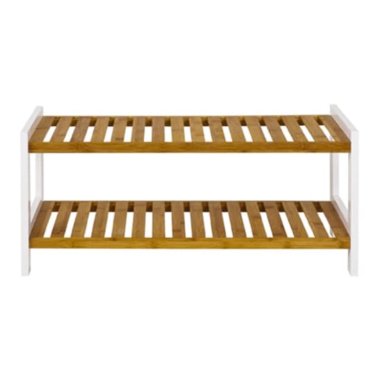 Cornville 2 Shelves Shoe Storage Rack In White And Natural_2