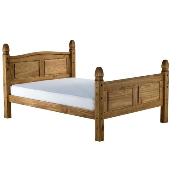 Corona Wooden High End Double Bed In Waxed Pine_2