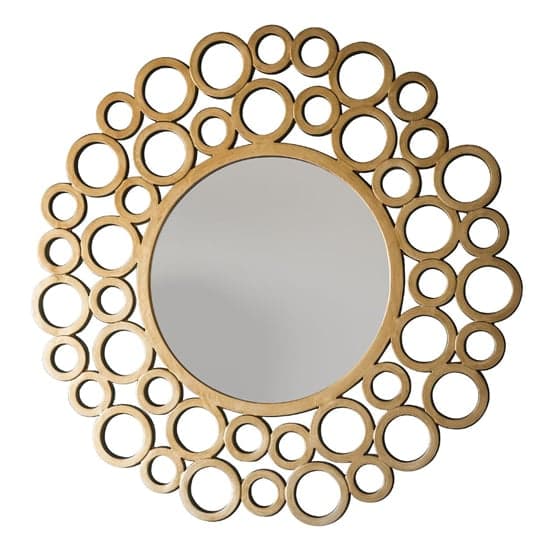 Coronado Stylish Round Wall Mirror In Gold_3