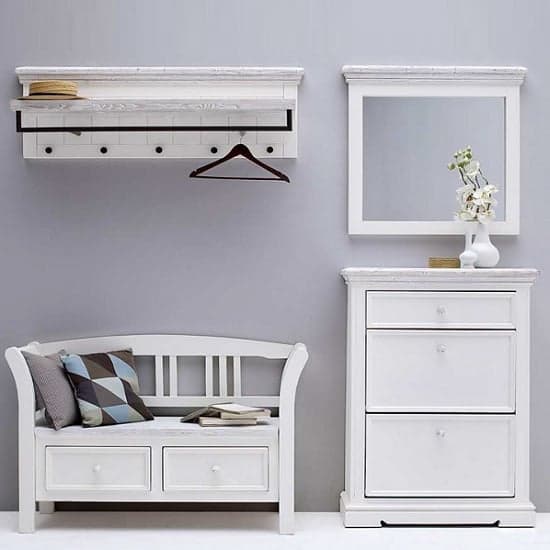 Corrin Wooden Hallway Furniture Set 1 In White_2
