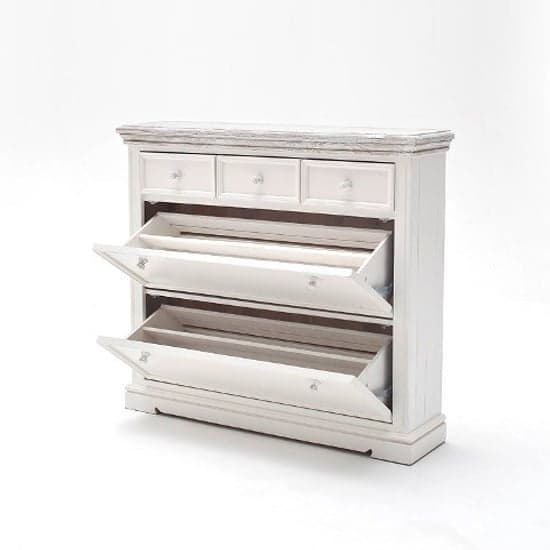 Corrin Wooden Shoe Cupboard Wide In White With 2 Flaps Doors_2