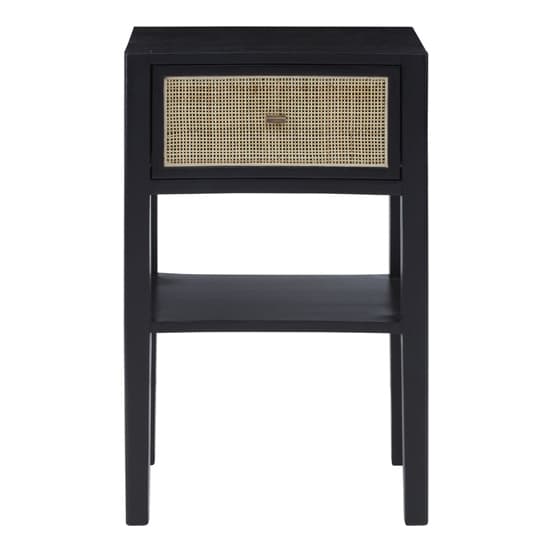 Corson Cane Rattan Wooden Bedside Table With 1 Drawer In Black_3