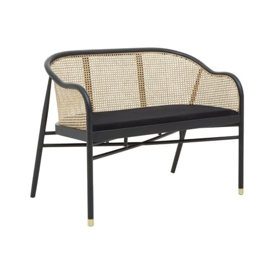 Corson Cane Rattan Wooden Hallway Seating Bench In Black_2