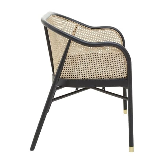 Corson Cane Rattan Wooden Hallway Seating Bench In Black_3