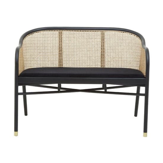 Corson Cane Rattan Wooden Hallway Seating Bench In Black_1