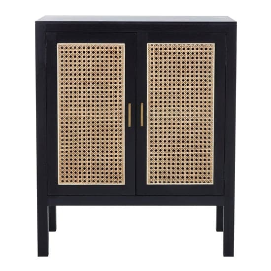 Corson Cane Rattan Wooden Sideboard With 2 Doors In Black_2