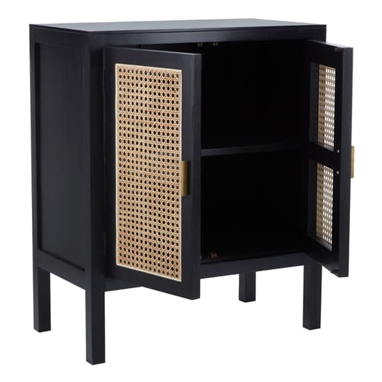 Corson Cane Rattan Wooden Sideboard With 2 Doors In Black_3