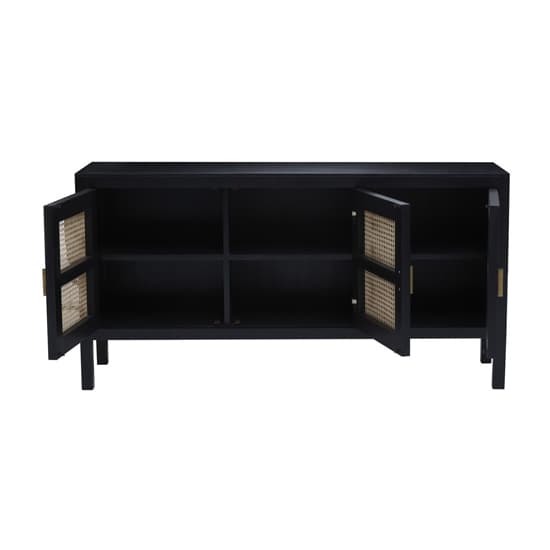 Corson Cane Rattan Wooden Sideboard With 3 Doors In Black_3