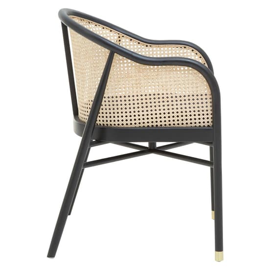 Corson Wooden Cane Rattan Bedroom Chair In Black_3