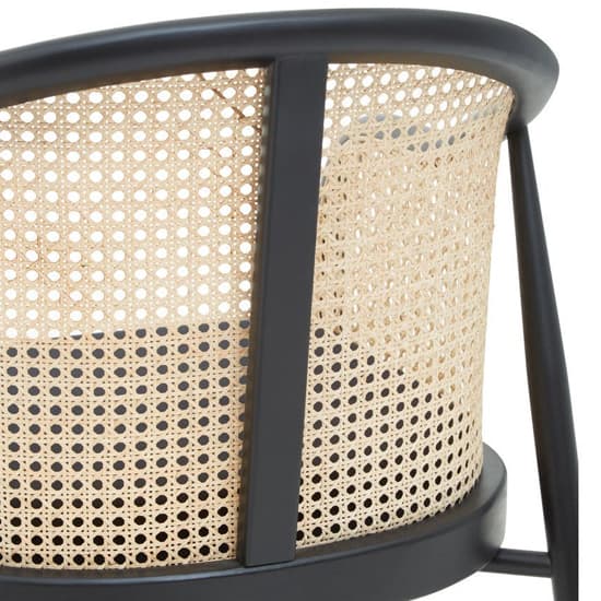 Corson Wooden Cane Rattan Bedroom Chair In Black_6