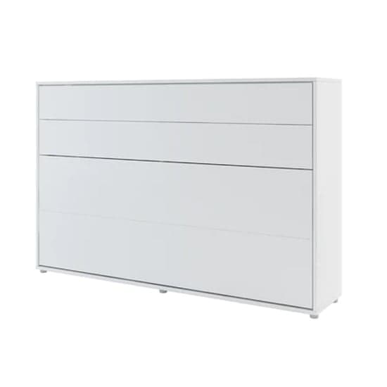 Cortez Double Bed Wall Horizontal In Matt White With LED_2