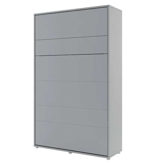 Cortez Wooden Small Double Bed Wall Vertical In Matt Grey With LED_2