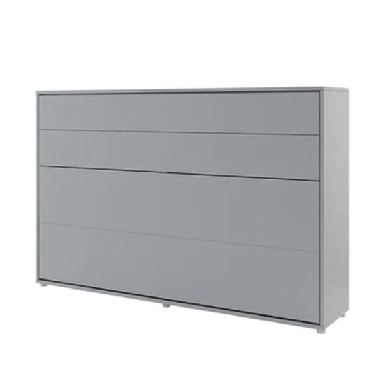 Cortez Small Double Bed Wall Horizontal In Matt Grey With LED_2