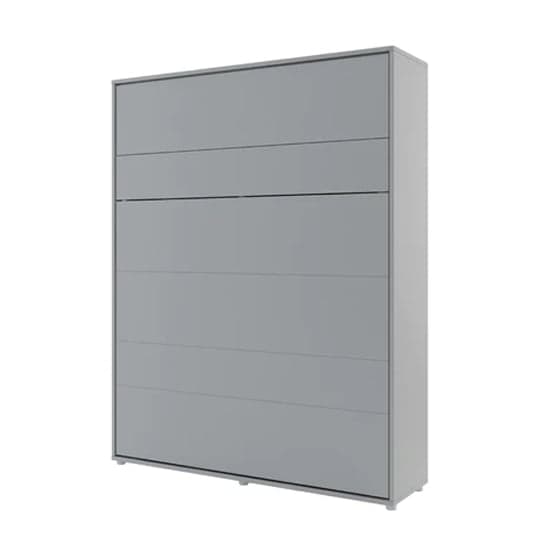 Cortez Super King Size Bed Wall Vertical In Matt Grey With LED_2