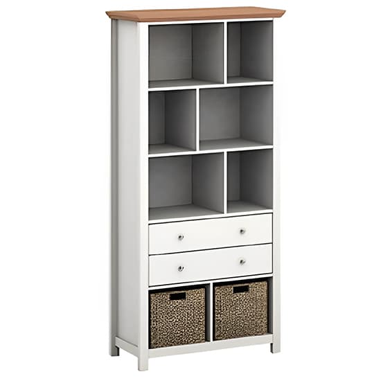Cotswolds Wooden Bookcase In Cream And Oak Furniture in Fashion