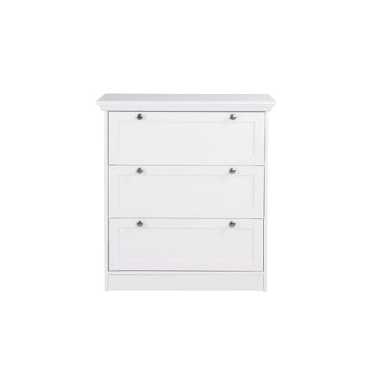 Country Chest Of Drawers In White With 3 Drawers_2