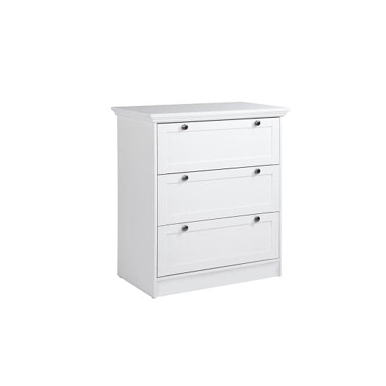 Country Chest Of Drawers In White With 3 Drawers_3