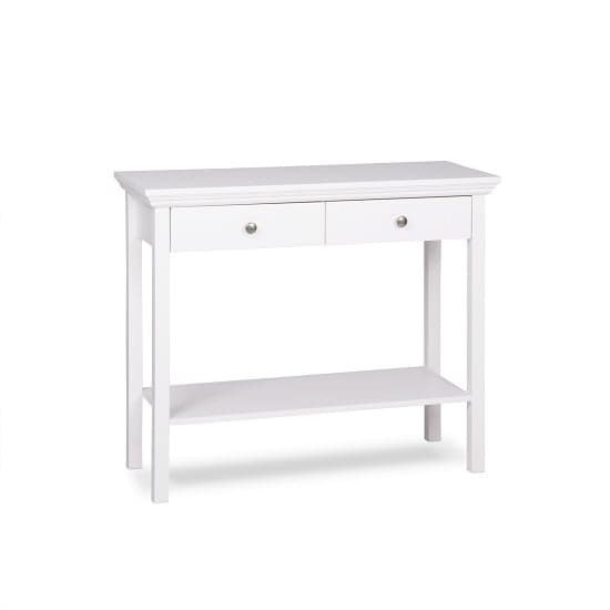 Country Console Table In White With 2 Drawers_3