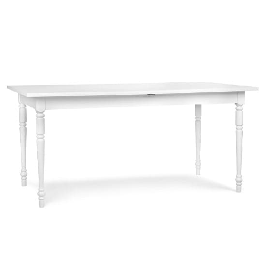 Country Extendable Dining Table Rectangular In White_1