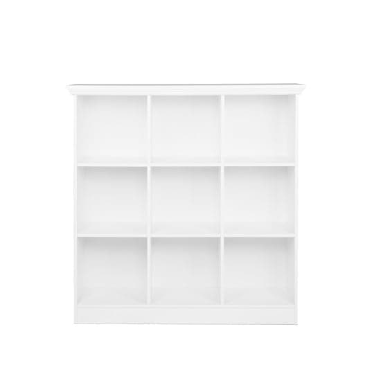 Country Wide Bookcase Small In White With 9 Compartments_3