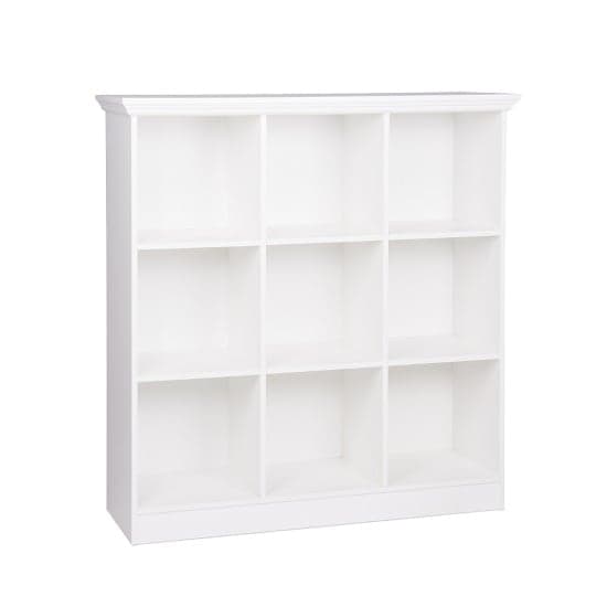 Country Wide Bookcase Small In White With 9 Compartments_2
