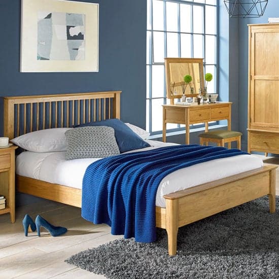 Courbet Wooden King Size Low Foot Bed In Light Solid Oak_1