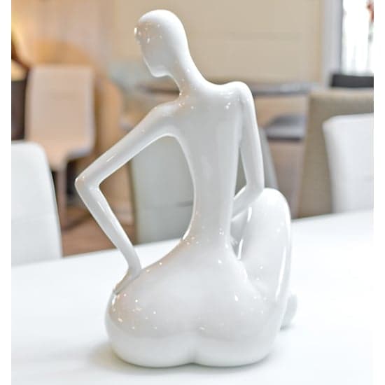 Courson Ceramic Lady Sitting Sculpture In White_2