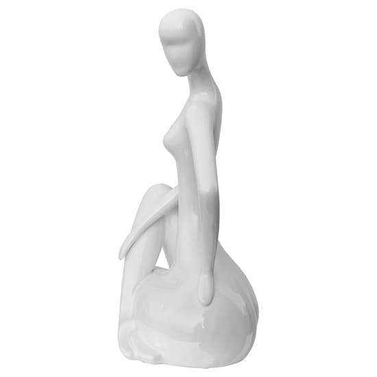 Courson Ceramic Lady Sitting Sculpture In White_4