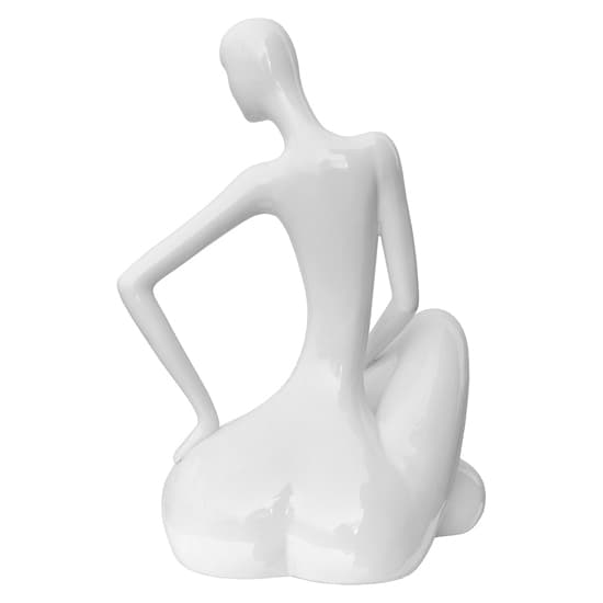 Courson Ceramic Lady Sitting Sculpture In White_5